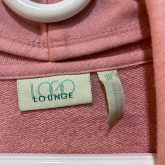 LOGO by Lori Goldstein Lounge Cardigan Swiss Dot Chiffon Hem Women Sz 3X - Picture 3 of 8